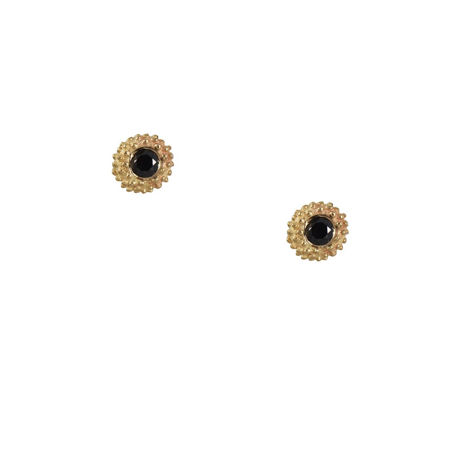 Earrings Shaesby | Shaesby - Noir Urchin Black Diamond Stud